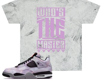 Camisa a juego con Jordan 4 Zen Master Tie Dye Cotton Who's The Master Jumbo Text Design