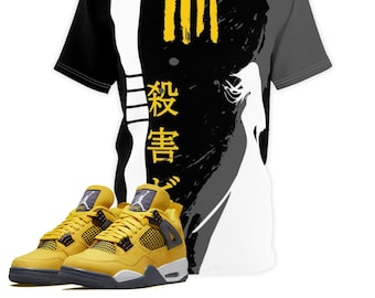 Camicia da Abbinare Jordan 4 Lightning Sneaker Colorway The Bride Design V1