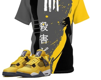 Shirt to Match Jordan 4 Lightning Sneaker Colorway The Bride Design V3