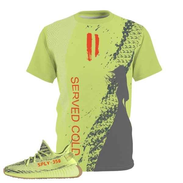 Shirt to Match Yeezy Boost 350 v2 SEFRYE Semi Frozen Yellow Sneaker Colorway Revenge Design V1