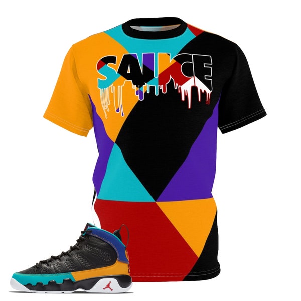 Shirt to Match Jordan 9 Dream It Do It Sneaker Colorway Colorblock Sauce Design