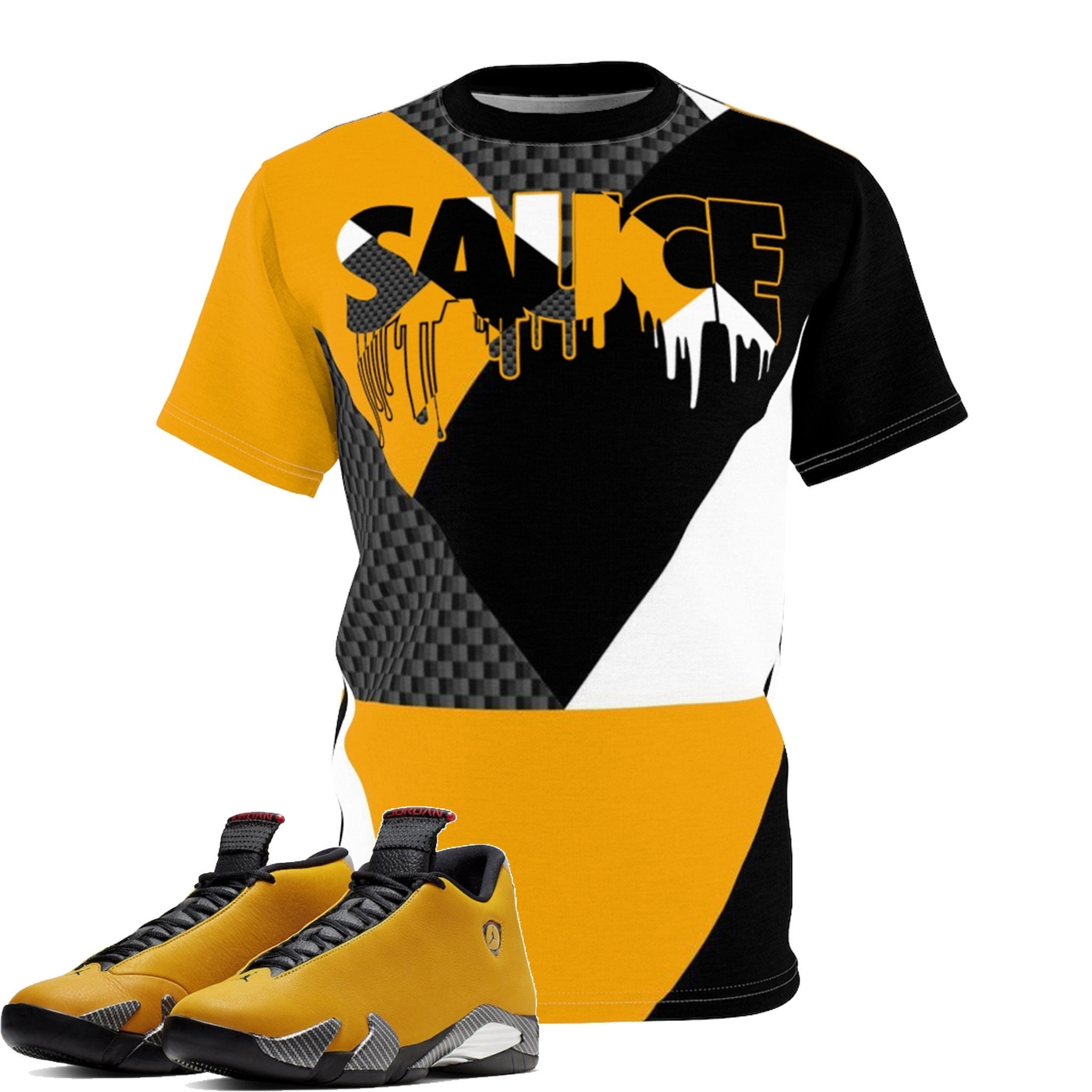 SneakerShirtsOutlet Money Power Respect Custom Shirt Made to Match Jordan 14 Retro Low CLOT x Terracotta