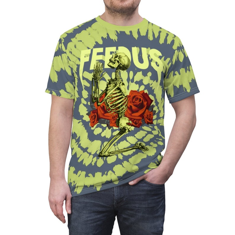 Shirt to Match Yeezy Boost 350 v2 SEFRYE Semi Frozen Yellow Sneaker Colorway FeedUs + Tie Dye Design image 6