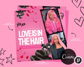 February Booking Flyer, Valentines Day Hair Flyer, Valentines Day Flyer, Lash Flyer, Hair Booking Flyer, Book Now Flyer, Nail Flyer