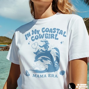 In My Coastal Cowgirl Mama Era Shirt, Western Beach Mom Tee, Retro Cowboy Boot Floral Shirt, Southern Aesthetic Mama, Boho Wildflower Tee