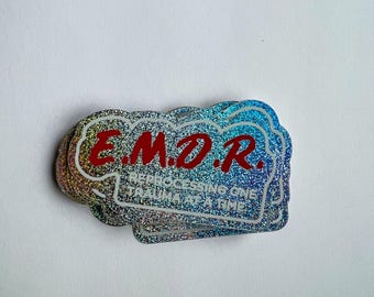 EMDR Glitter Die-Cut Sticker—Mental Health Laminate Sticker for Laptop, Water Bottle, Journal