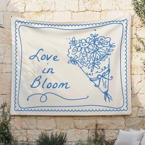 Liefde in bloei achtergrond | Handgetekende boerenmarkt decoratie vrijgezellenfeest | Love in Bloom-bruiloft S748