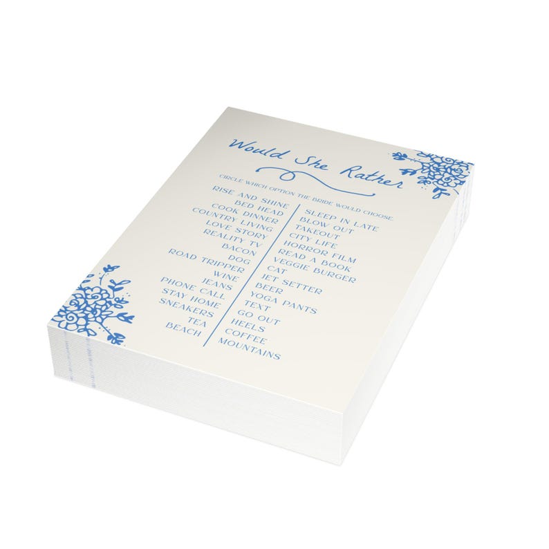 PRINTED + SHIPPED Would She Rather Game for Fresh off the Market Bridal Shower | Love in Bloom Wedding Shower Activity S748 image 6
