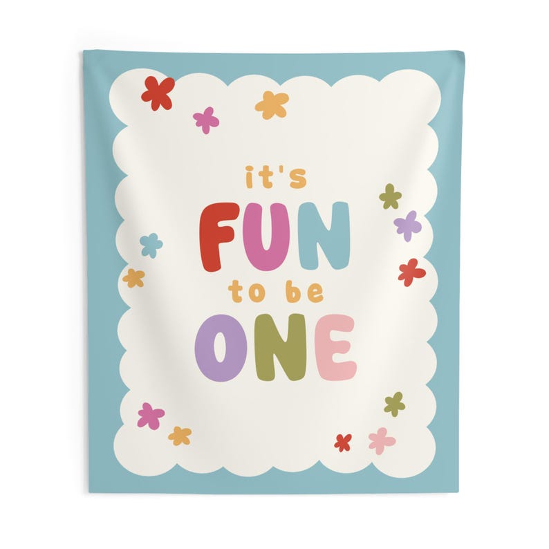It's Fun to Be One Birthday Backdrop - Girl 1st Birthday Theme Banner Party Decor Tapestry S1015 image 8