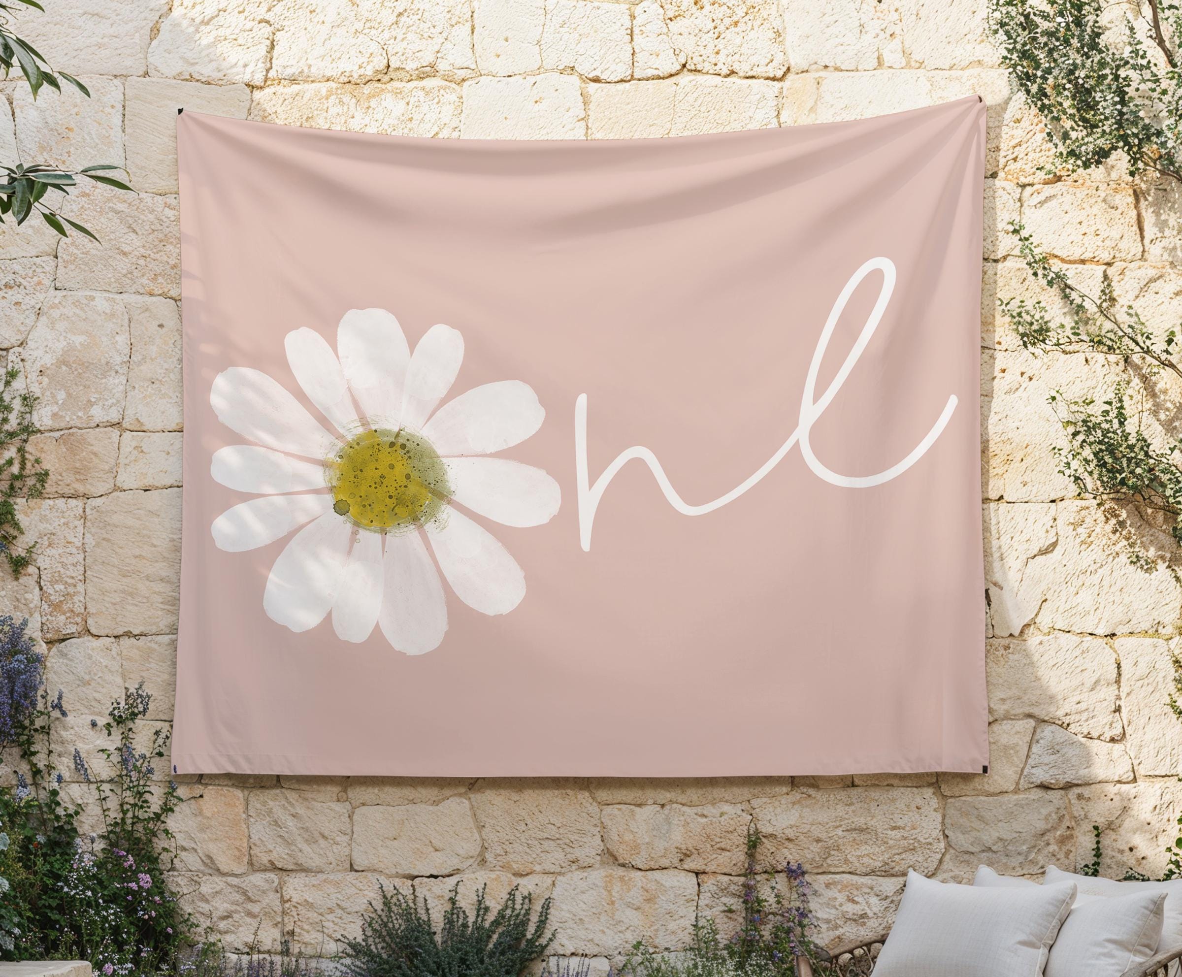 Wildflower 1st Birthday Backdrop | Girl Little Wildflower is One First Birthday Party Fabric Banner S235