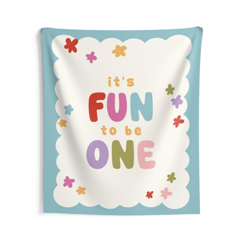 It's Fun to Be One Birthday Backdrop - Girl 1st Birthday Theme Banner Party Decor Tapestry S1015 image 7