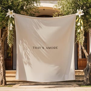 That&#39;s Amore Bridal Shower Backdrop | Italian Bridal Shower Fabric Banner Decor | Large Flag Sign S101