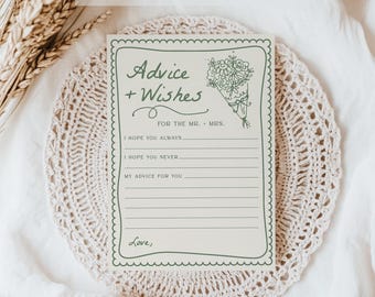 WYDRUKOWANA + WYSŁANA Karta z poradami i życzeniami na świeżo z targu z okazji wieczoru panieńskiego | Gra Love in Bloom Wedding Shower S848