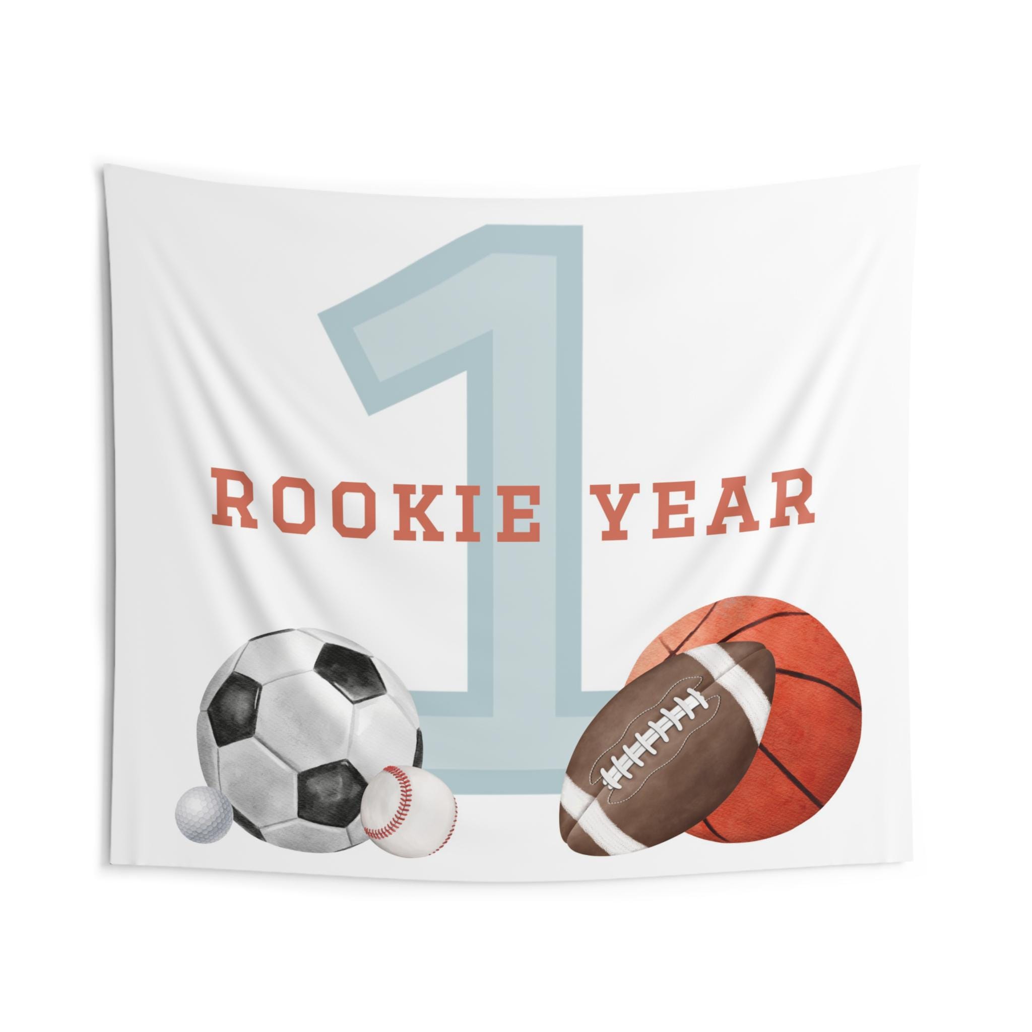 First Year Rook Rookie Year 1st Birthday Backdrop | Boy Sports Birthday Party Decor ...