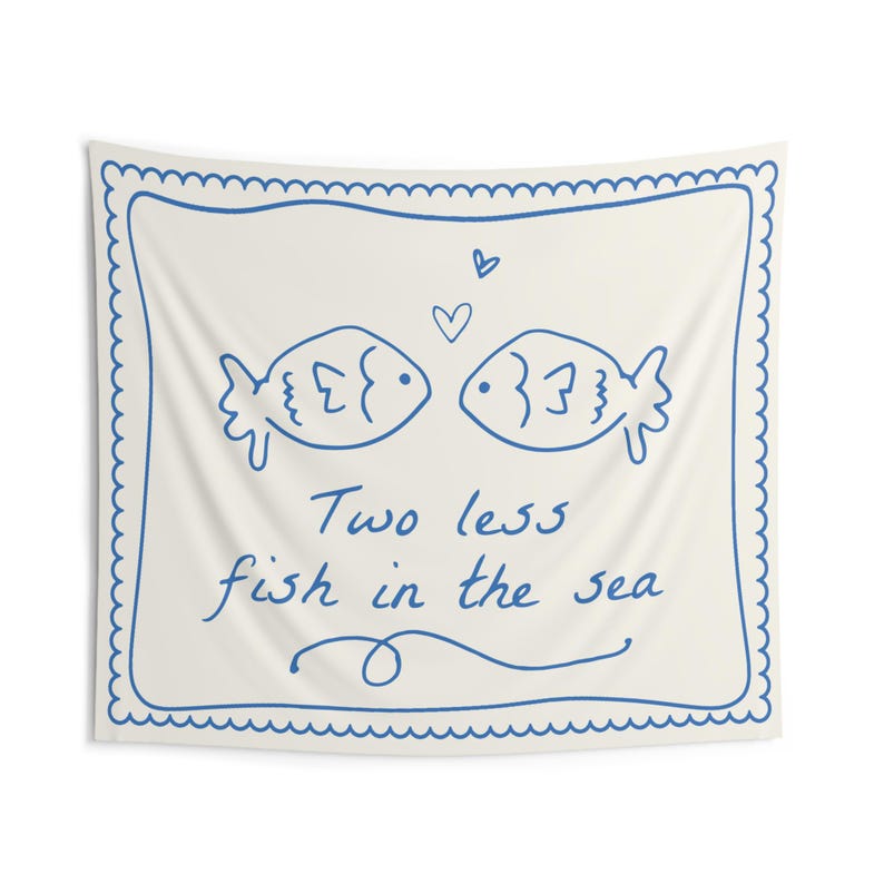 Two Less Fish in the Sea Backdrop | Fish Bridal Shower Decor | Two Less ...