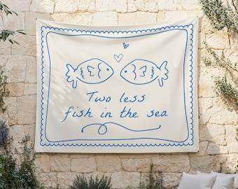 Two Less Fish in the Sea Backdrop | Fish Bridal Shower Decor | Two Less Fish Wedding Banner S751