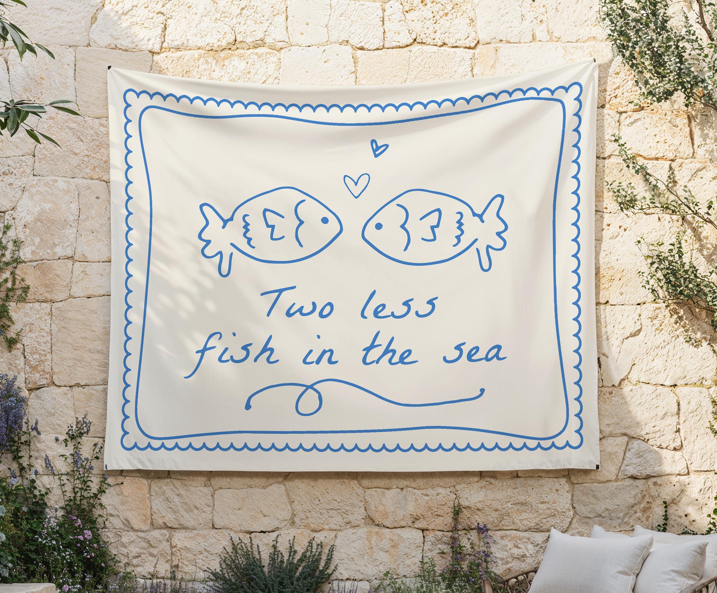 Two Less Fish in the Sea Backdrop | Fish Bridal Shower Decor | Two 