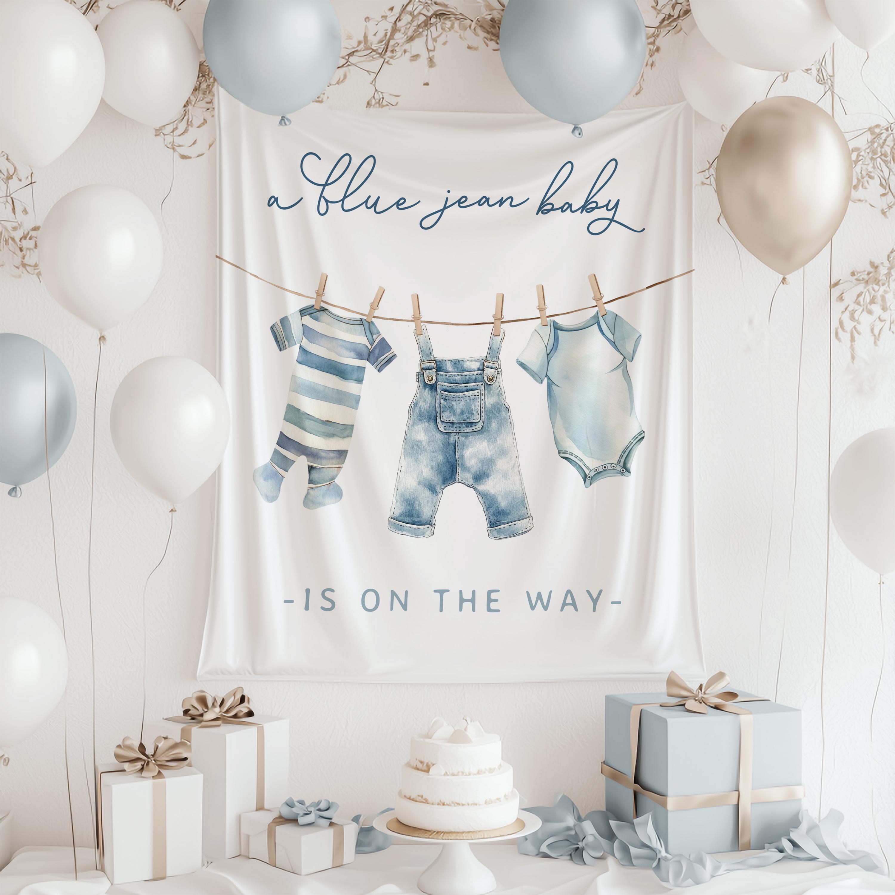 Blue Jean Baby Shower Backdrop | Denim Baby Shower Fabric Banner Decor | A Blue  Jean Baby is on the Way Large Flag Sign S803 - Etsy