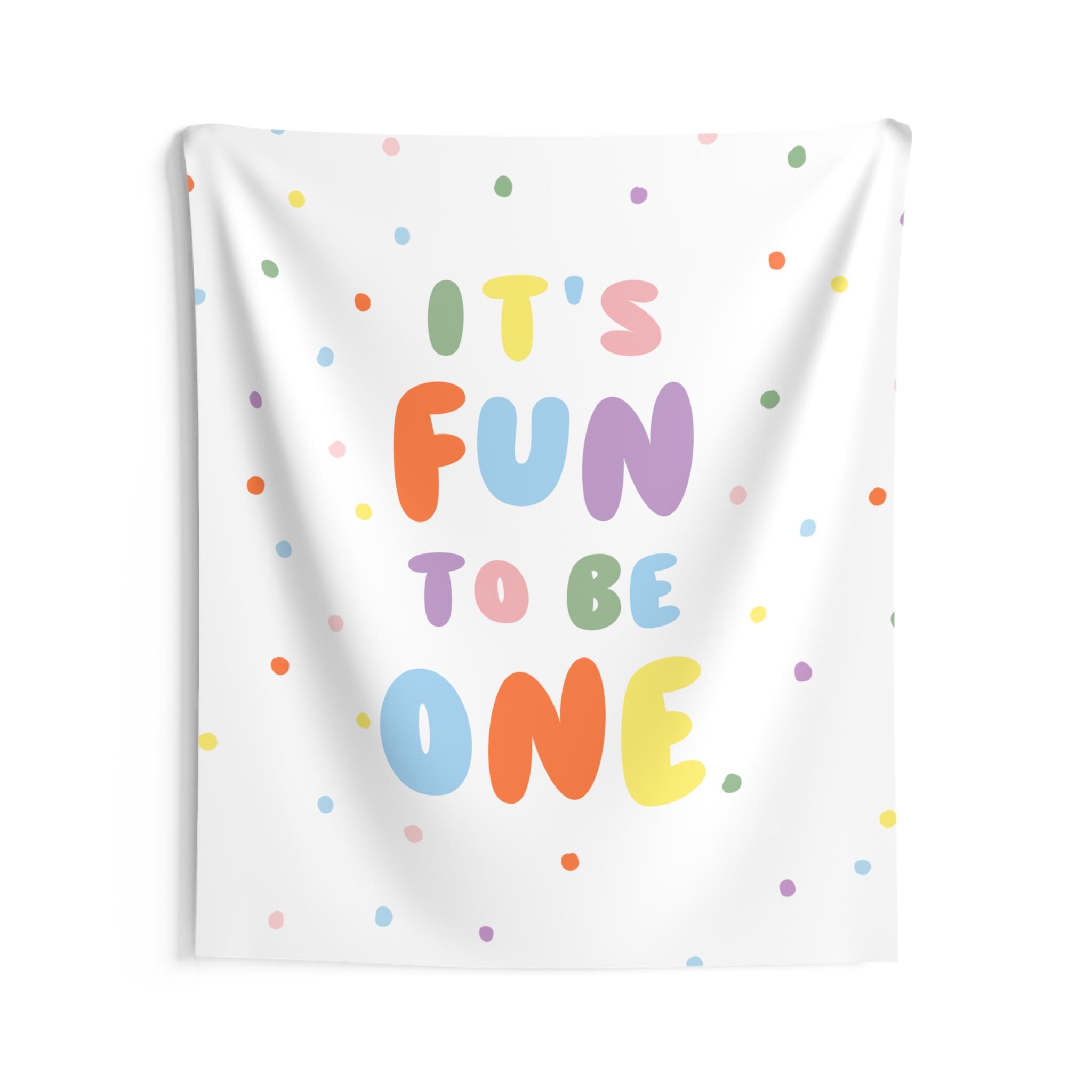 It's Fun to Be One Birthday Backdrop - 1st Birthday Theme Banner Party ...