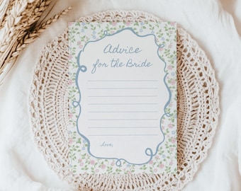 PRINTED + SHIPPED Advice Card for Vintage Bridal Shower | Love in Bloom Wedding Shower Game S847