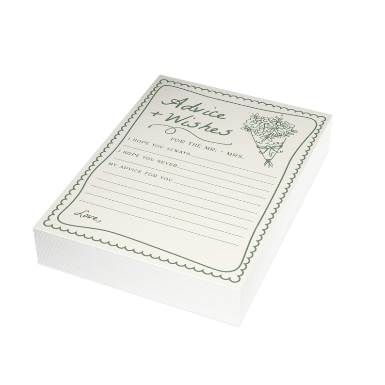 PRINTED + SHIPPED Advice & Wishes Card for Fresh off the Market Bridal Shower | Love in Bloom Wedding Shower Game S848 image 6