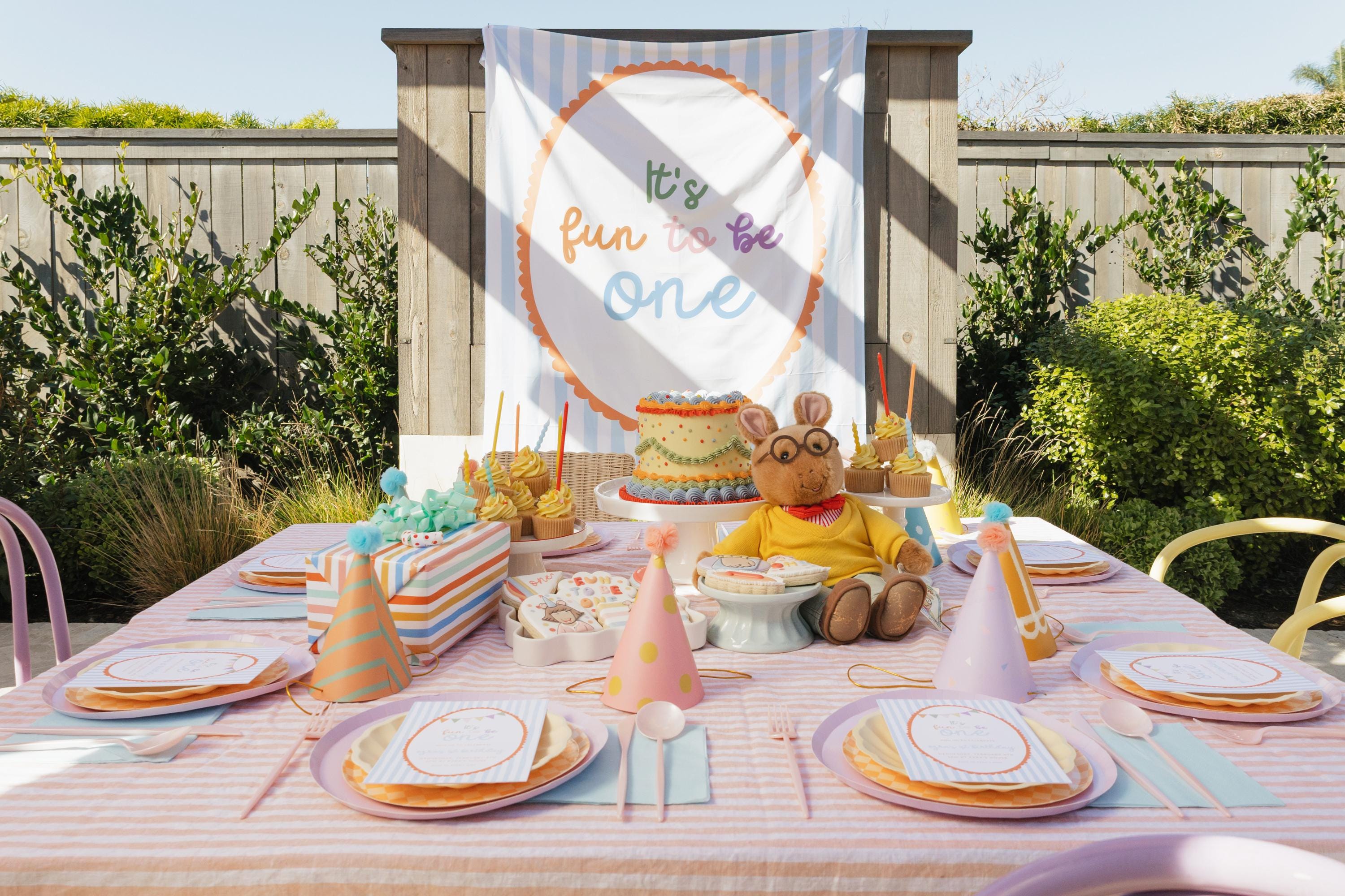 It's Fun to Be One Birthday Backdrop - 1st Birthday Theme Banner Party ...