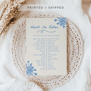 PRINTED + SHIPPED Would She Rather Game for Fresh off the Market Bridal Shower | Love in Bloom Wedding Shower Activity S748 image 1