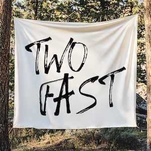 Two Fast Birthday Backdrop | TWO FAST Banner | Race Car 2nd Birthday Party Decor Wall Tapestry S437