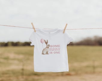 Some Bunny is One Birthday Shirt | Girl Some Bunny is One 1st Birthday Outfit | Bunny 1st Birthday Matching Shirt S732