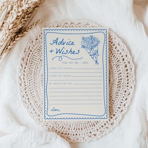 IMPRIMÉ + EXPÉDIÉ Carte conseils et voeux pour une douche nuptiale fraîchement sortie du marché | Jeu de douche de mariage Love in Bloom S748