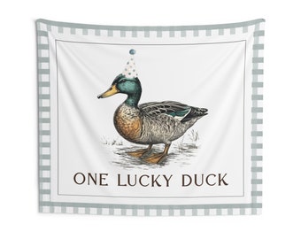 One Lucky Duck Birthday Party - First Birthday Decal - Birthday Party  Backdrop - Happy 1st Birthday for Balloon Arch - Hunting Theme - Etsy FYSUIMU One Lucky Duck First Birthday デカール マガモの背景 パーティーステッカー 動物テーマ