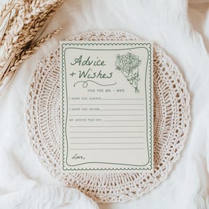 DRUCK + VERSAND Hinweis & Wünsche Karte für Frisch aus dem Markt Brautparty | Liebe in Blüte Hochzeit Shower Game S848