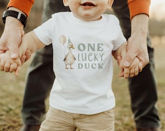 One Lucky Duck 1st Birthday Shirt | Boy Lucky Ducky 1st Birthday Outfit | Duck1st Birthday Matching Shirt S741