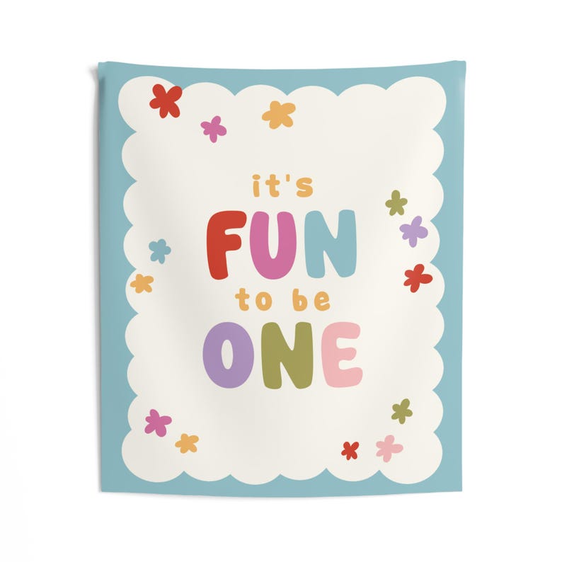 It's Fun to Be One Birthday Backdrop - Girl 1st Birthday Theme Banner Party Decor Tapestry S1015 image 6