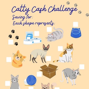 PDF DIGITAL Download Katze | Weihnachtskatze | Hund | Haustier | | Druckbar | Spar-Challenge | Meine Geldangelegenheiten sparen Bargeld Budgetierung