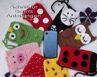PDF instructions cell phone case crochet pattern