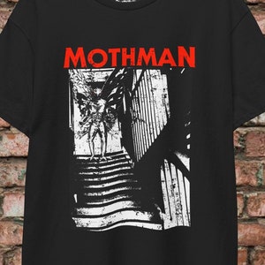 Mothman T-Shirt Halloween Movie Theme Black Cryptid Tee Point Pleasant Horror Michael Myers Gift for Halloween and Cryptozoology Fans