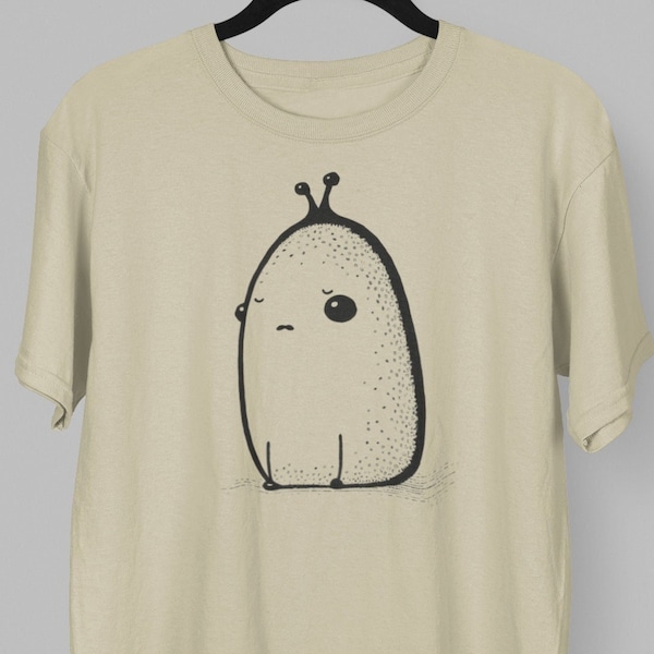 Unimpressed Slug Japanese Style Artwork T-Shirt | Punk Goth Gothic Tee | Sloth Otter Frog Animal Inspired Top | Unique Fashion Shirt