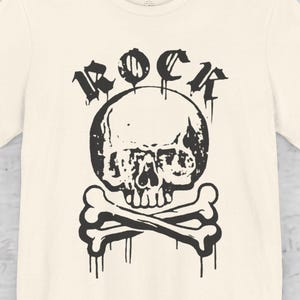 Punk Rock Shirt Skull Crossbones Tee Black T-Shirt Goth Punk Style Alternative Grunge Shirt Edgy Graphic Tee Gift For Rock Fans