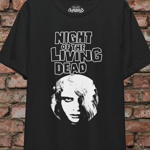 Horror Movie T-Shirt Night of the Living Dead Black Georde A. Romero Tee Vintage Gothic Shirt Gift for Zombie Movie Lovers Goth Fans Gothic