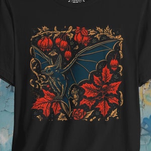 Gothic Bat T-Shirt | Black Ladies Tee Sweatshirt Hoodie Goth Punk Metal Horror | Victorian Halloween Fashion | Spooky Shirt | Gift For Goth