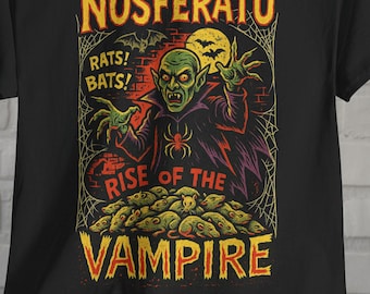 Nosferatu Comic Shirt Vampire Horror Tee Black Tee Dracula Comic Shirt Vintage Horror Style Creepy Tee Gift For Horror Fan