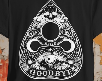 Gothic Ouija Planchet Shirt Horror Paranormal Tee Occult Witchy Fashion Dark Aesthetic Ghost Hunting Vintage Spirit Board Gift
