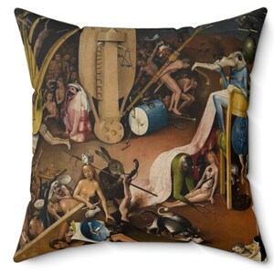 Hieronymus Bosch Kissen Garten der irdischen Freuden für Gothic Home Decor Geschenk für Gothics Geschenk für Künstler und eklektischen Wohnkultur Surrealismus
