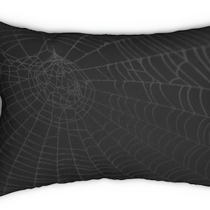 May include: Black pillow with a white spiderweb design.