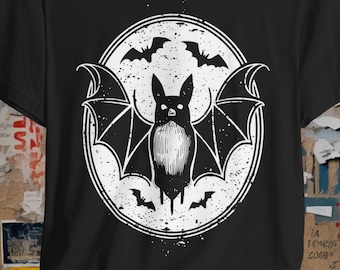 Gothic Bat T-shirt | Vampire Bat Tee | Gothic Style Top | Dark Night Shirt | Spooky Animal Apparel | Gothic Clothing | Unisex T-shirt