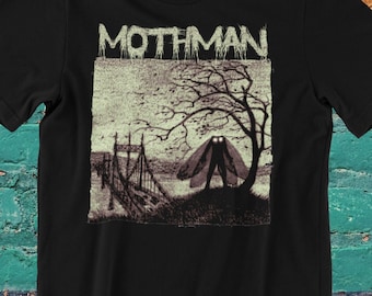 Mothman Shirt Point Pleasant Shirt Cryptid Hoodie Black Bridge Tee Zip Up Hoodie Cryptozoology Gift XS-5X Unisex Ladies Long Sleeve Hoodie