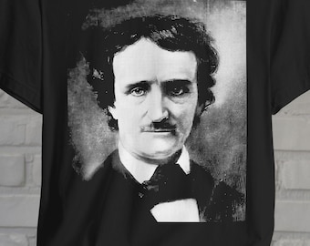 Edgar Allan Poe Shirt Gothic Lit Tee Vintage Poe T Shirt Macabre Horror Top Tee Book Lover Gift For Dad Unisex Ladies Long Sleeve Hoodie