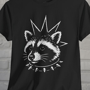 Punk Raccoon Shirt Trash Panda Tee Black T-Shirt Funny Raccoon Tee Grunge Aesthetic Punk Graphic Tee Gift For Animal Lover