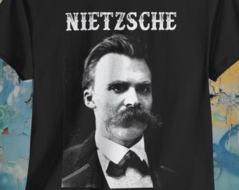 Friedrich Nietzsche Shirt - Philosophy Gift for Psychology Lovers, Thinkers Jordan Peterson - Punk Gothic Unisex Ladies Long Sleeve Hoodie